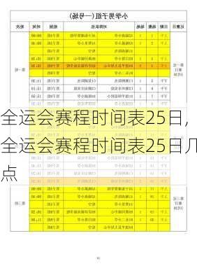 全运会赛程时间表25日,全运会赛程时间表25日几点