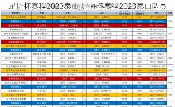 足协杯赛程2023泰山,足协杯赛程2023泰山队员