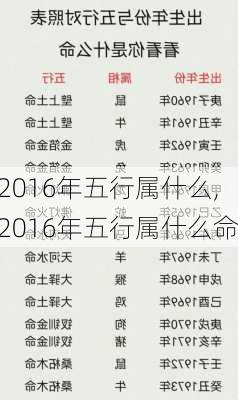 2016年五行属什么,2016年五行属什么命