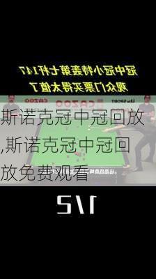 斯诺克冠中冠回放,斯诺克冠中冠回放免费观看