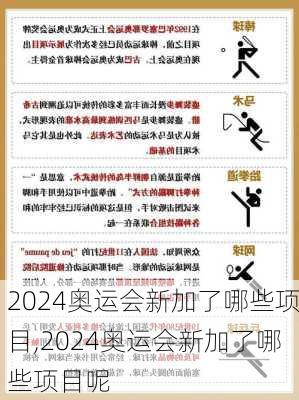 2024奥运会新加了哪些项目,2024奥运会新加了哪些项目呢