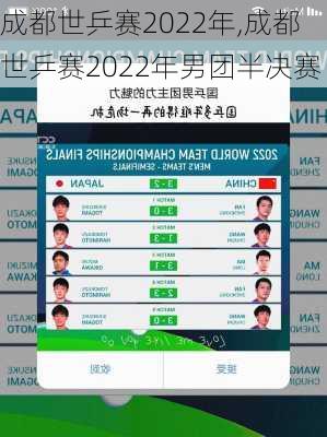 成都世乒赛2022年,成都世乒赛2022年男团半决赛